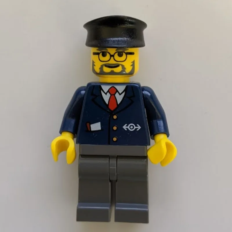 Train Worker, Blue Jacket with Train Logo, Bl… — minifigurine LEGO | Brick Broker