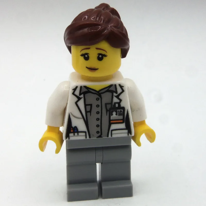 Woman, White Jacket, Light Bluish Gray Legs,… — minifigurine LEGO | Brick Broker