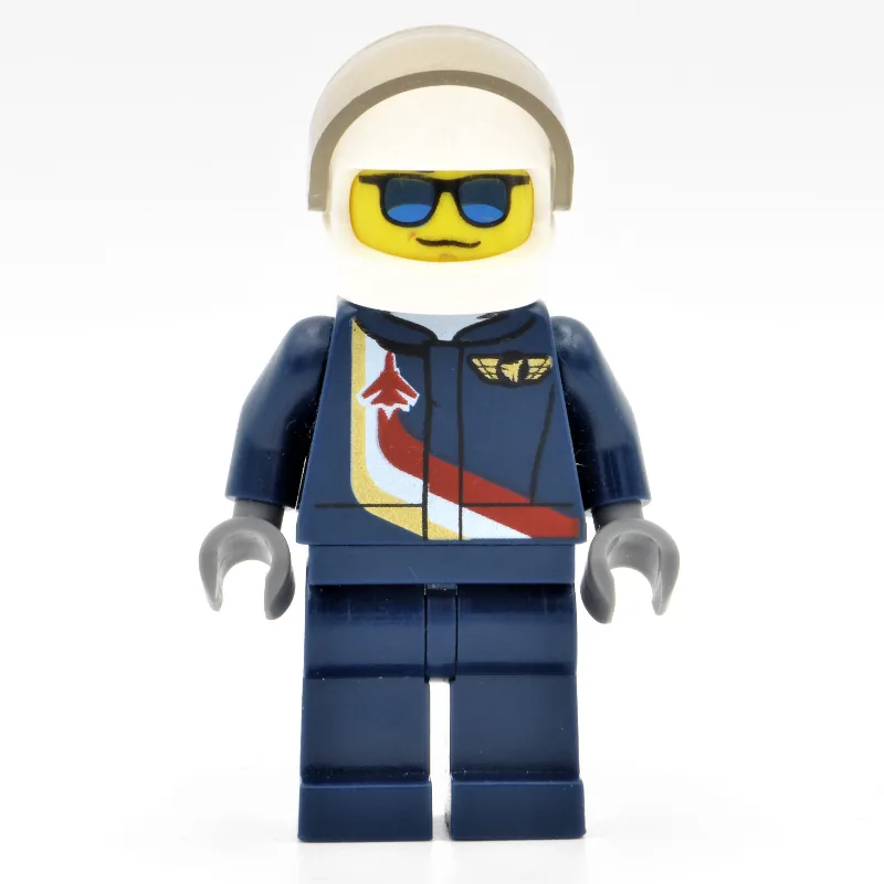 Pilot, Dark Blue Jumpsuit with Plane and Wing… — minifigurine LEGO | Brick Broker