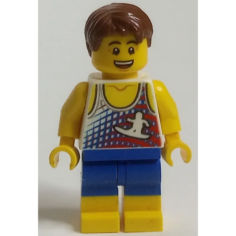 White Torso, Blue/Yellow Legs, Reddish Brown… — minifigurine LEGO | Brick Broker
