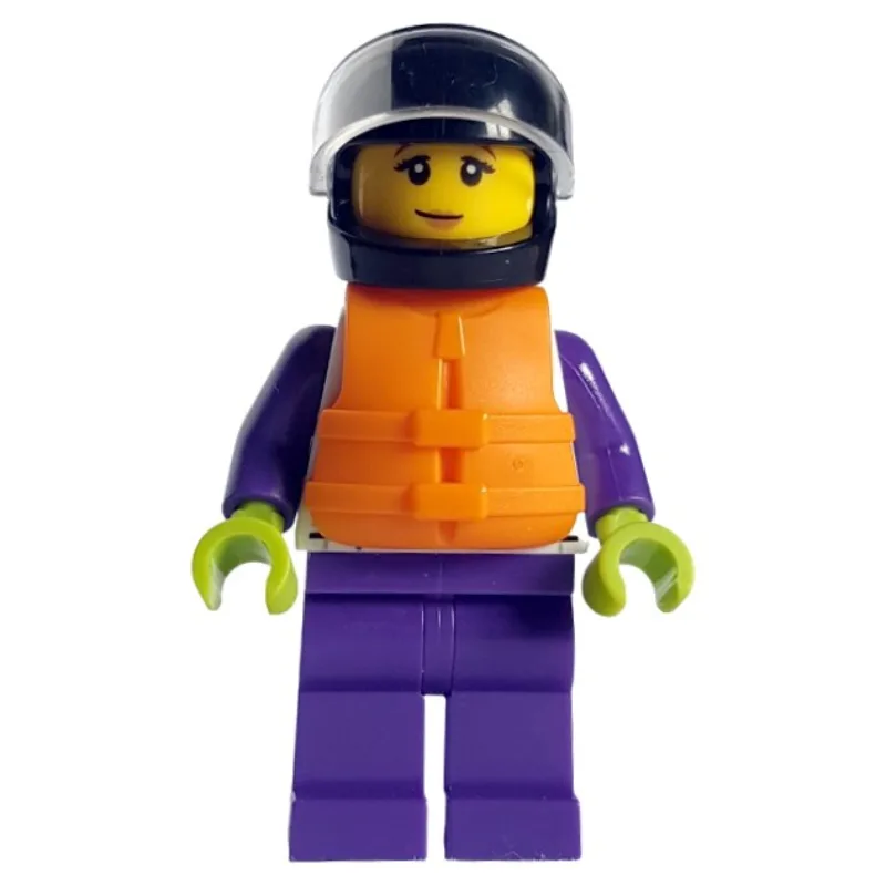 Boat Racer, White and Dark Purple Race Suit,… — minifigurine LEGO | Brick Broker