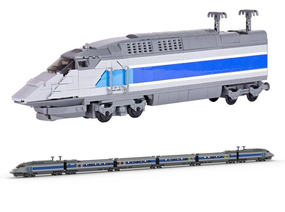 BlueBrixx Train express gris bleu (BB-102743) - prix | Brick Broker