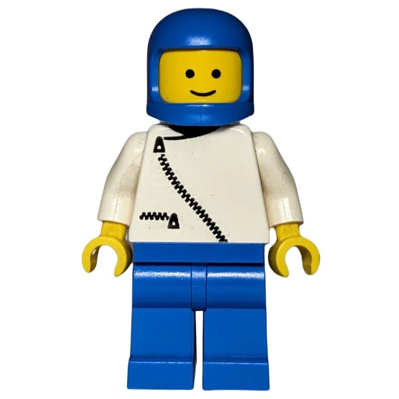 Man, White Jacket with Zipper, Blue Legs, Blu… — minifigurine LEGO | Brick Broker