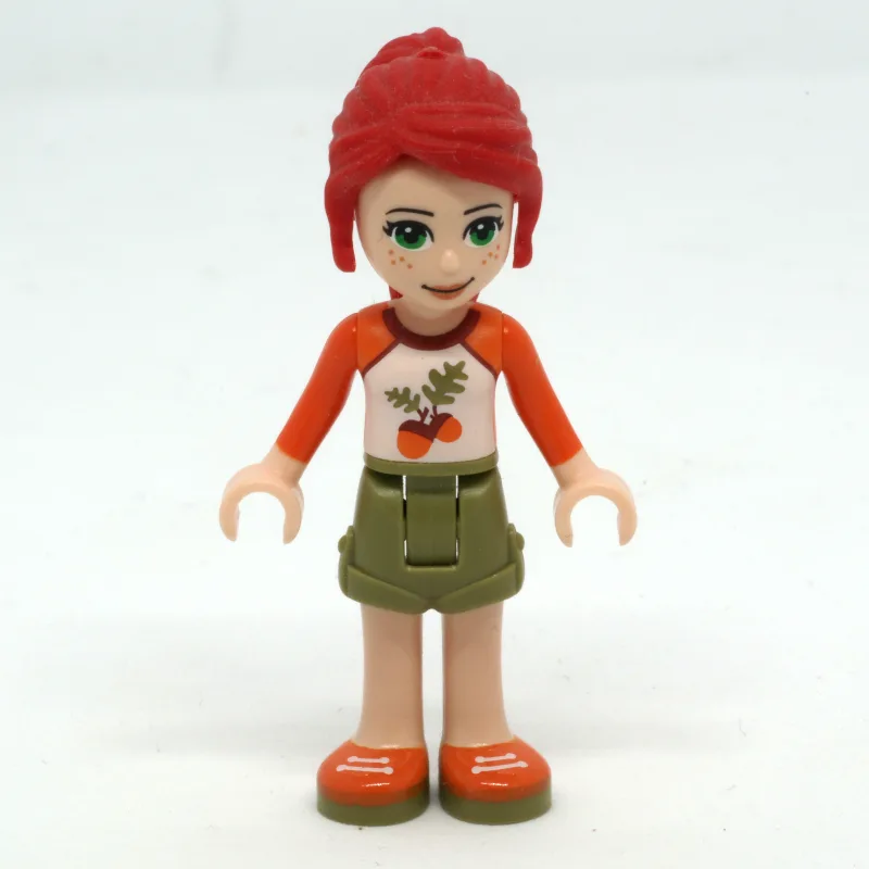 Mia - White/Orange Top, Olive Green Skirt — minifigurine LEGO | Brick Broker