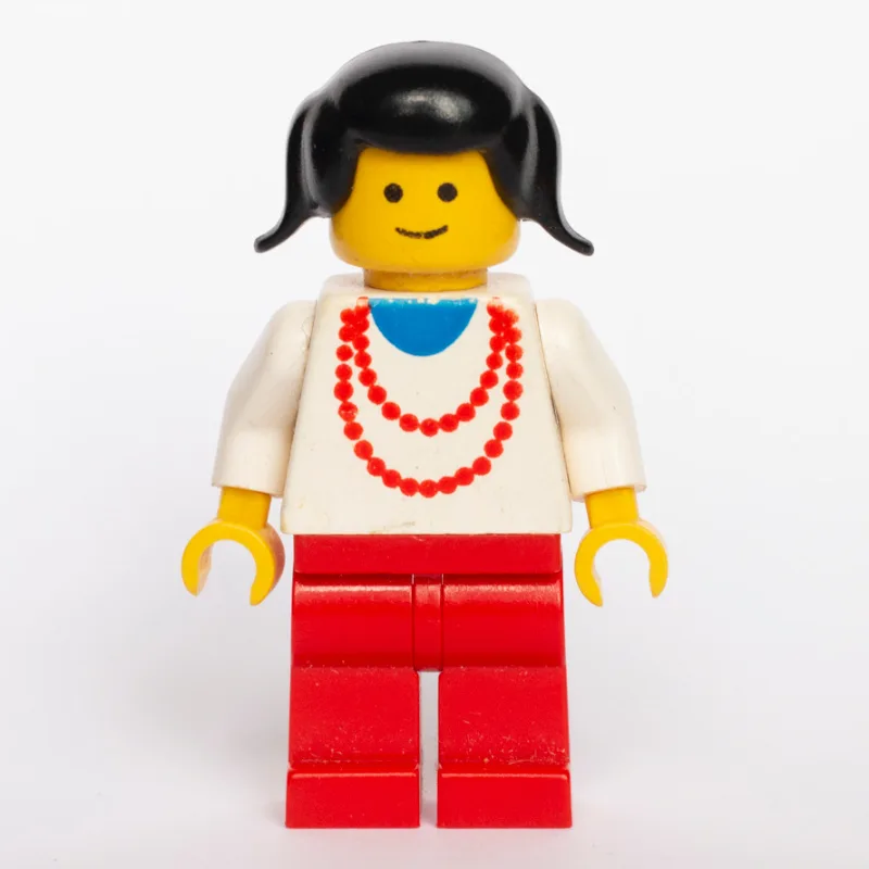 Woman - White Torso, Red Necklace, Red Legs,… — minifigurine LEGO | Brick Broker
