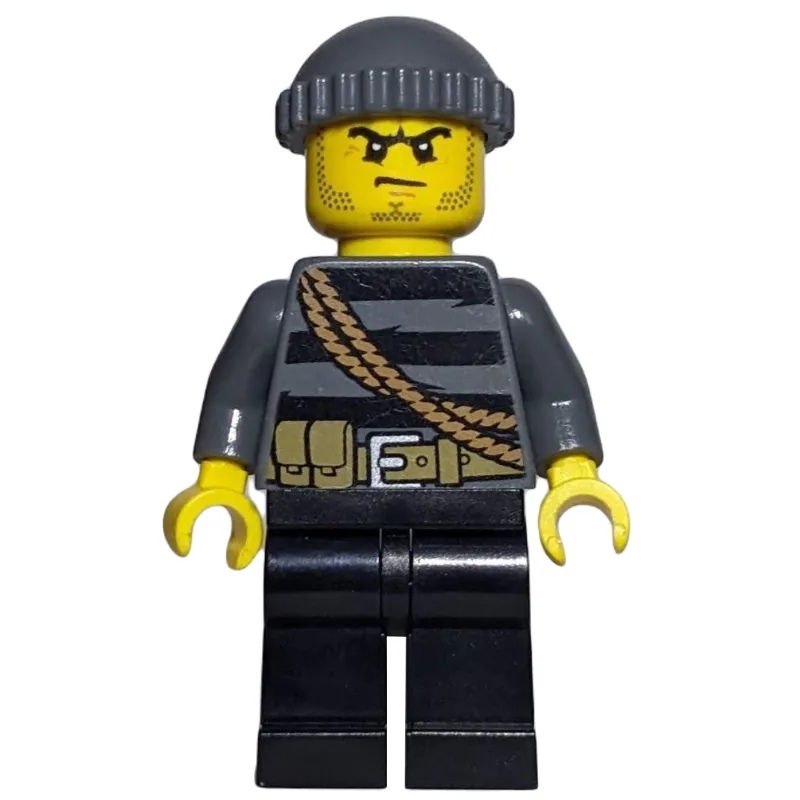 Criminal, Black Striped Top with Rope, Dark B… — minifigurine LEGO | Brick Broker