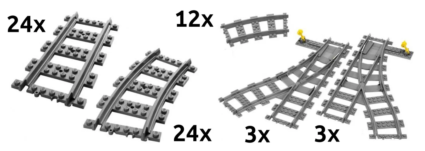 LEGO Piste deluxe pour trains RC (K7896-1) - prix | Brick Broker