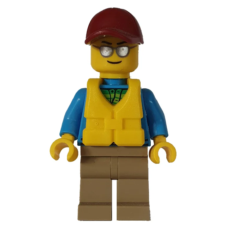 Man, Open Dark Azure Hoodie over Lime Shirt,… — minifigurine LEGO | Brick Broker