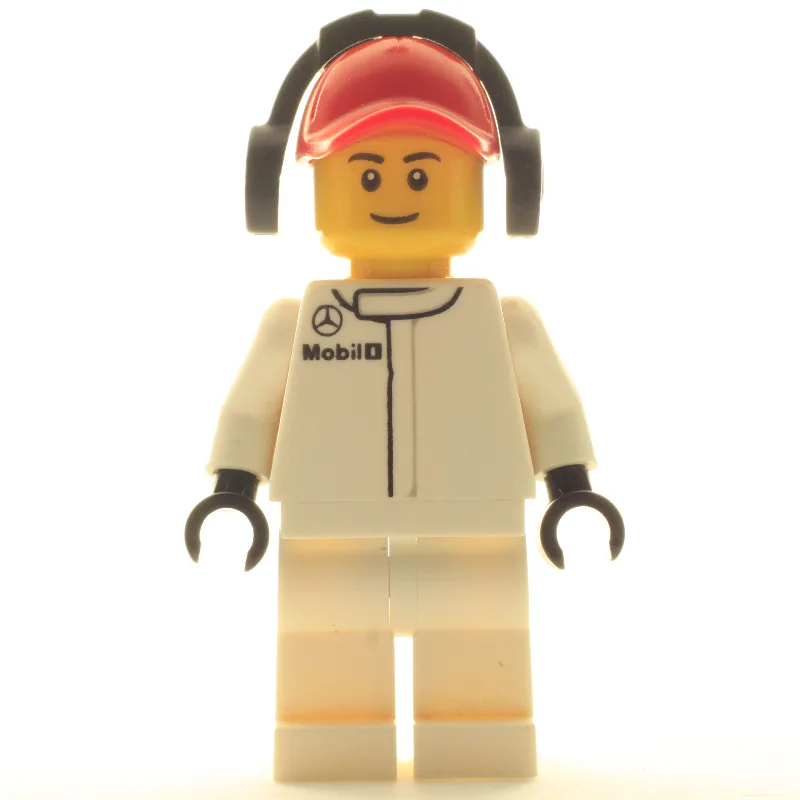 Pit Crew, White Torso, White Legs, Red Cap, M… — minifigurine LEGO | Brick Broker