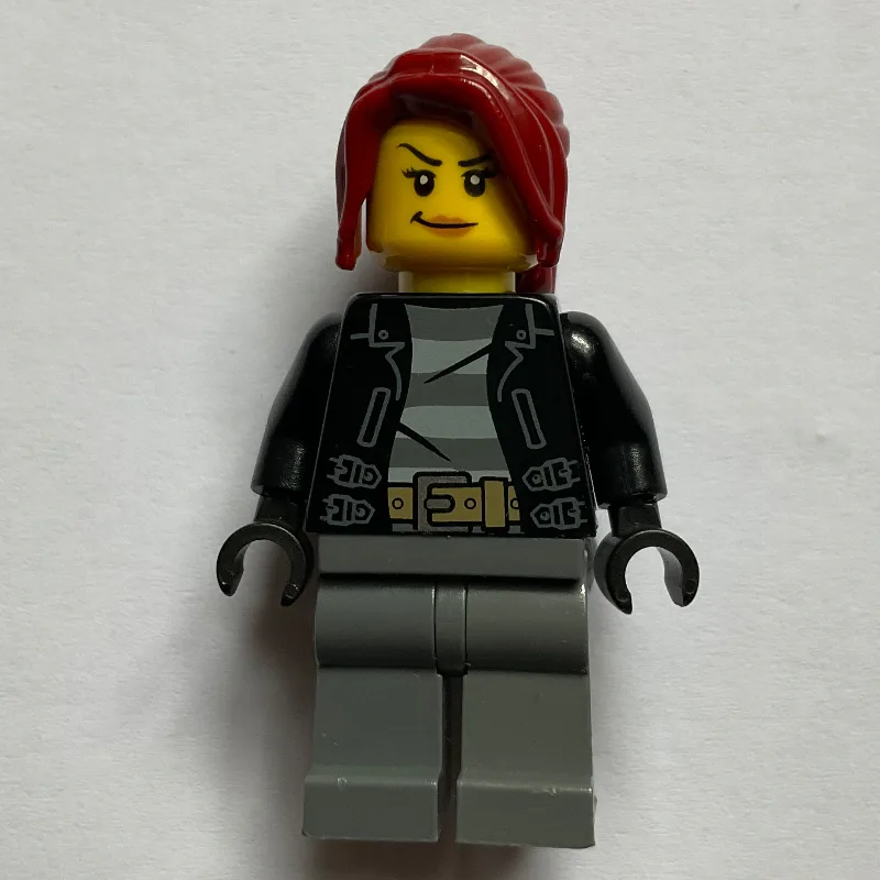 Criminal, Woman, Open Black Jacket over Priso… — minifigurine LEGO | Brick Broker
