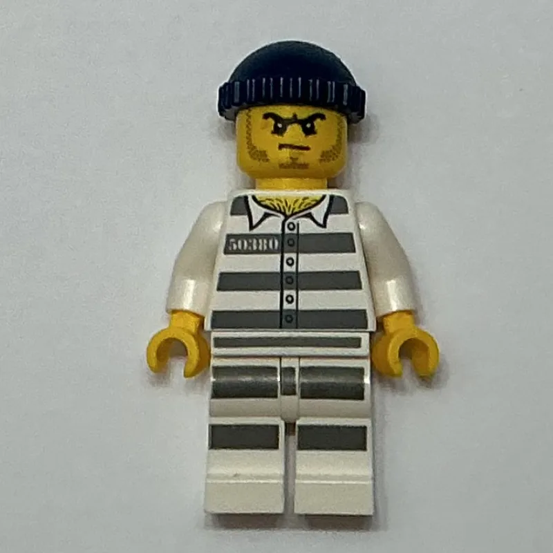 Criminal, Prison Shirt with #50380, Dark Blue… — minifigurine LEGO | Brick Broker