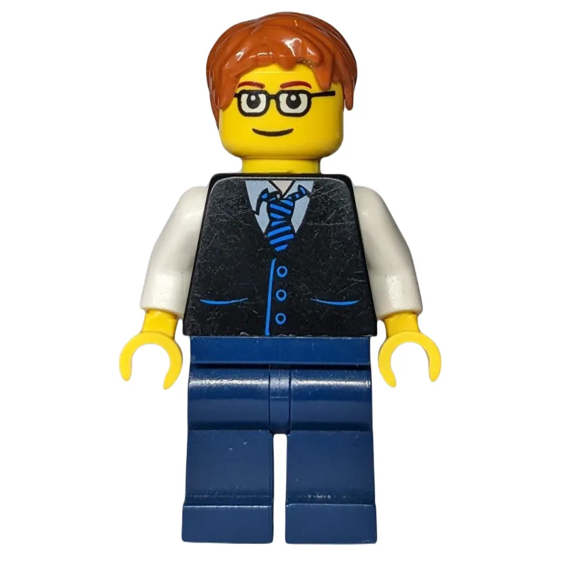 Black Torso, Dark Blue Legs, Dark Orange Hair… — minifigurine LEGO | Brick Broker