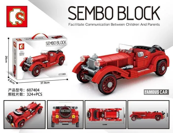 Sembo Série Voiture Classique - Voiture ancienne rouge (SEM-607404) - prix | Brick Broker