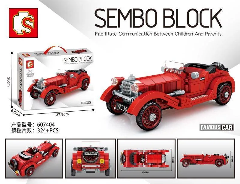 Sembo Série Voiture Classique - Voiture ancienne rouge (SEM-607404) - prix | Brick Broker