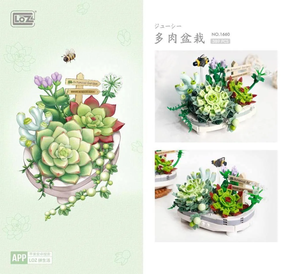 LOZ Plantes succulentes en pot (LOZ-1660) - prix | Brick Broker