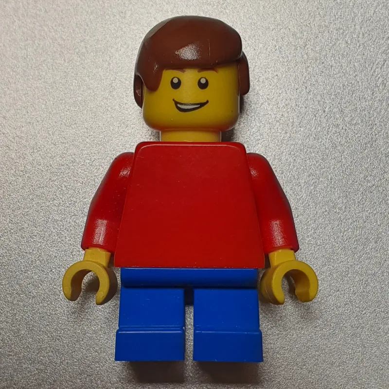 Boy, Plain Red Torso, Short Blue Legs, Reddis… — minifigurine LEGO | Brick Broker