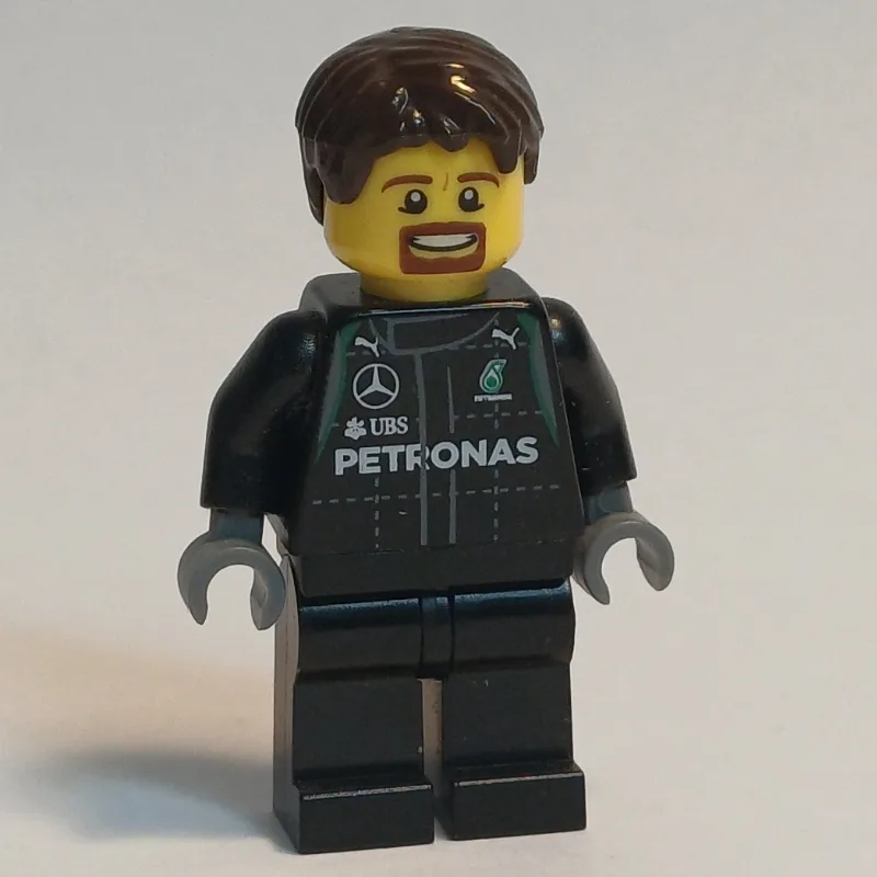 Pit Crew, Black Torso, Black Legs, Dark Brown… — minifigurine LEGO | Brick Broker