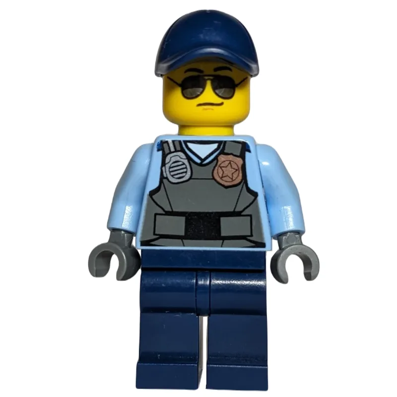 Policeman, Dark Bluish Gray Vest with Radio,… — minifigurine LEGO | Brick Broker