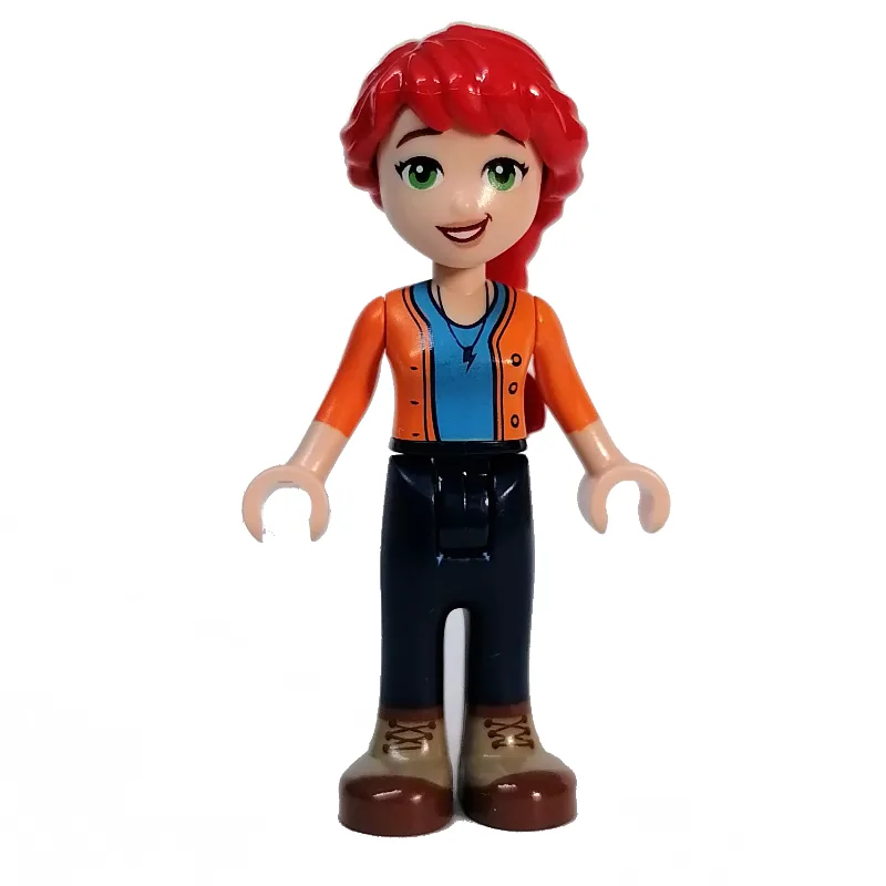 Mia - Adult, Orange Top, Dark Blue Pants — minifigurine LEGO | Brick Broker
