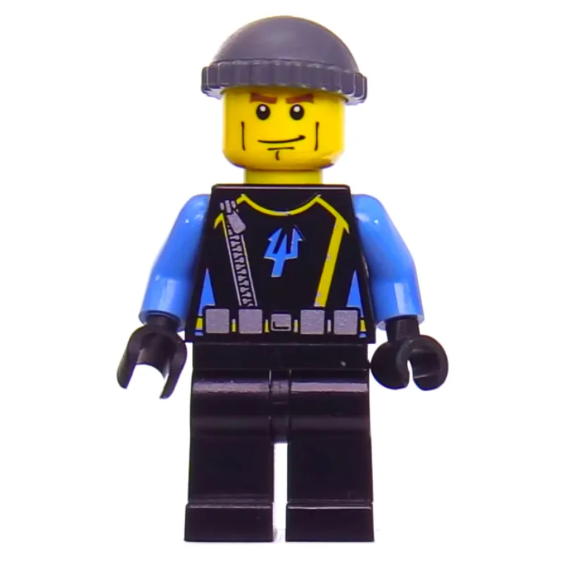 Aquaraider Diver 4 with Dark Bluish Gray Hat — minifigurine LEGO | Brick Broker