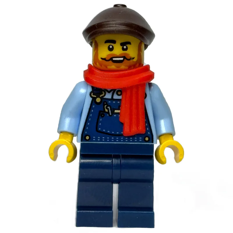 Train Driver, Dark Blue Overall, Reddish Brow… — minifigurine LEGO | Brick Broker