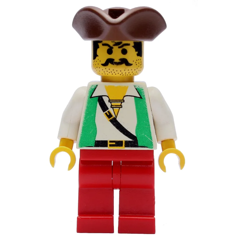 Pirate - Green Vest, Red Legs, Brown Tricorne — minifigurine LEGO | Brick Broker