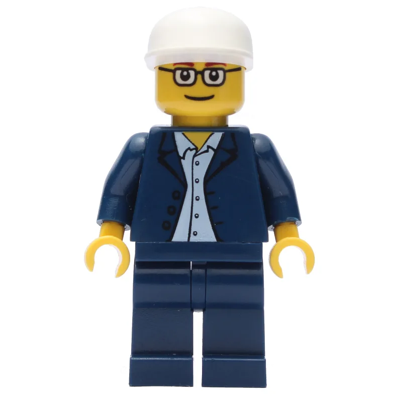 Man, Dark Blue Suit with no Tie, White Cap, G… — minifigurine LEGO | Brick Broker