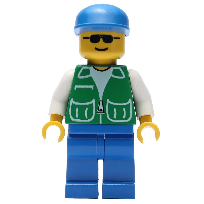 Man, Green Jacket, Blue Legs, Blue Cap, Sungl… — minifigurine LEGO | Brick Broker