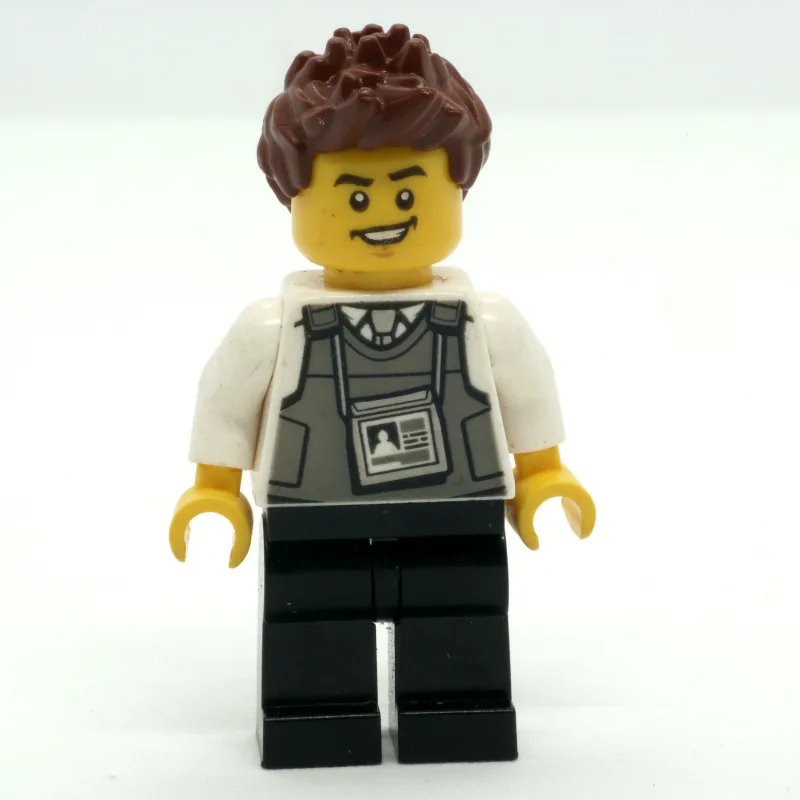 Security Guard, Dark Bluish Gray Vest with ID… — minifigurine LEGO | Brick Broker