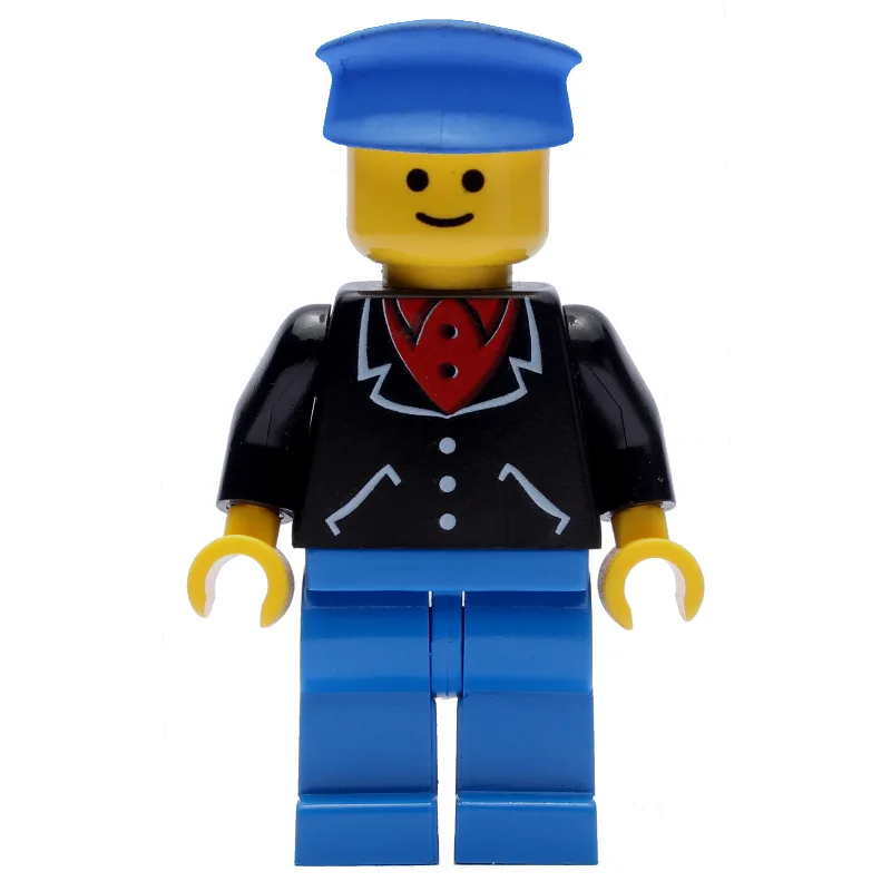 Man - Black Jacket, Blue Legs, Blue Hat — minifigurine LEGO | Brick Broker