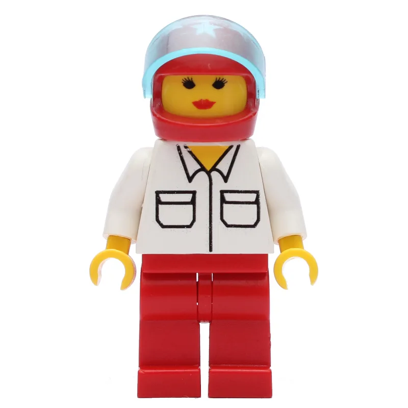 Woman, White Shirt with Pockets, Red Legs, Re… — minifigurine LEGO | Brick Broker