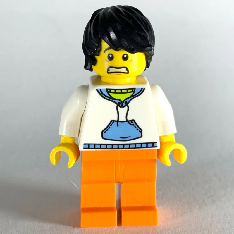 White Torso, Orange Legs, Black Hair — dans quels sets LEGO ? (fig-009331) | Brick Broker