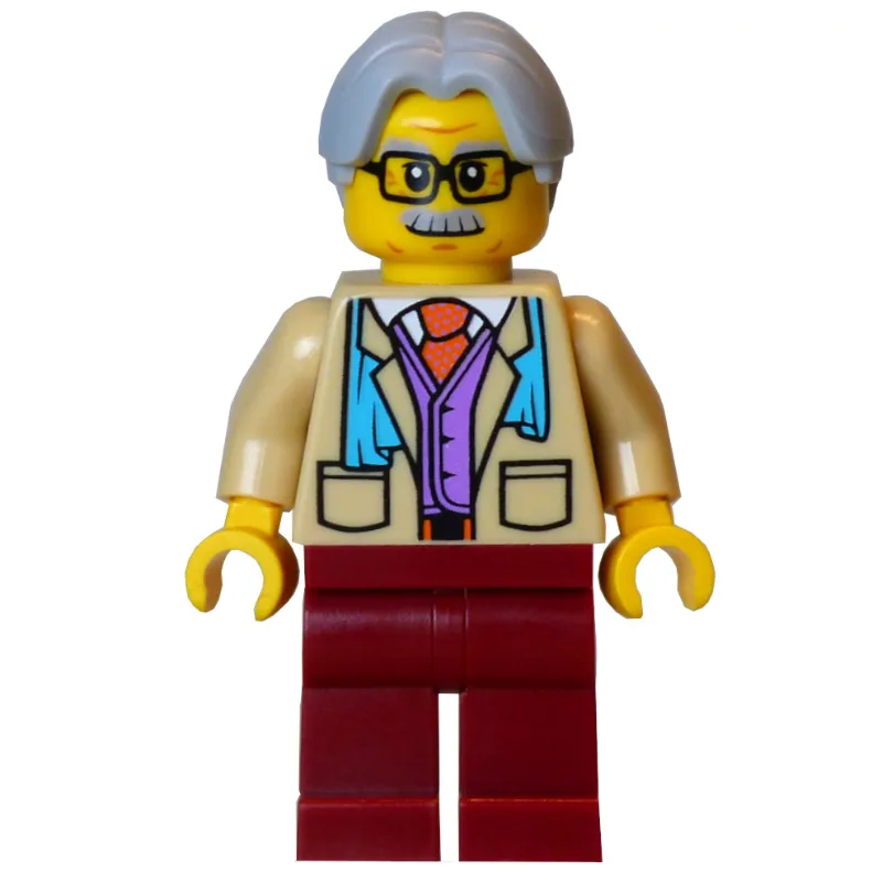 Man, Tan Torso, Dark Red Legs, Light Bluish G… — minifigurine LEGO | Brick Broker