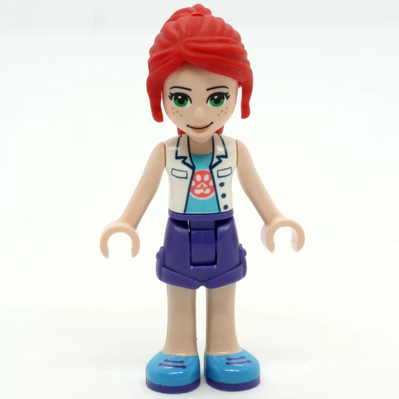 Mia - White Veterinarian Jacket, Dark Purple… — minifigurine LEGO | Brick Broker