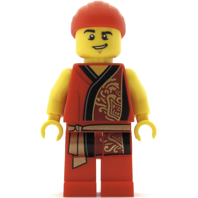 Man, Red Robe with Gold Sash Belt, Red Bandan… — minifigurine LEGO | Brick Broker