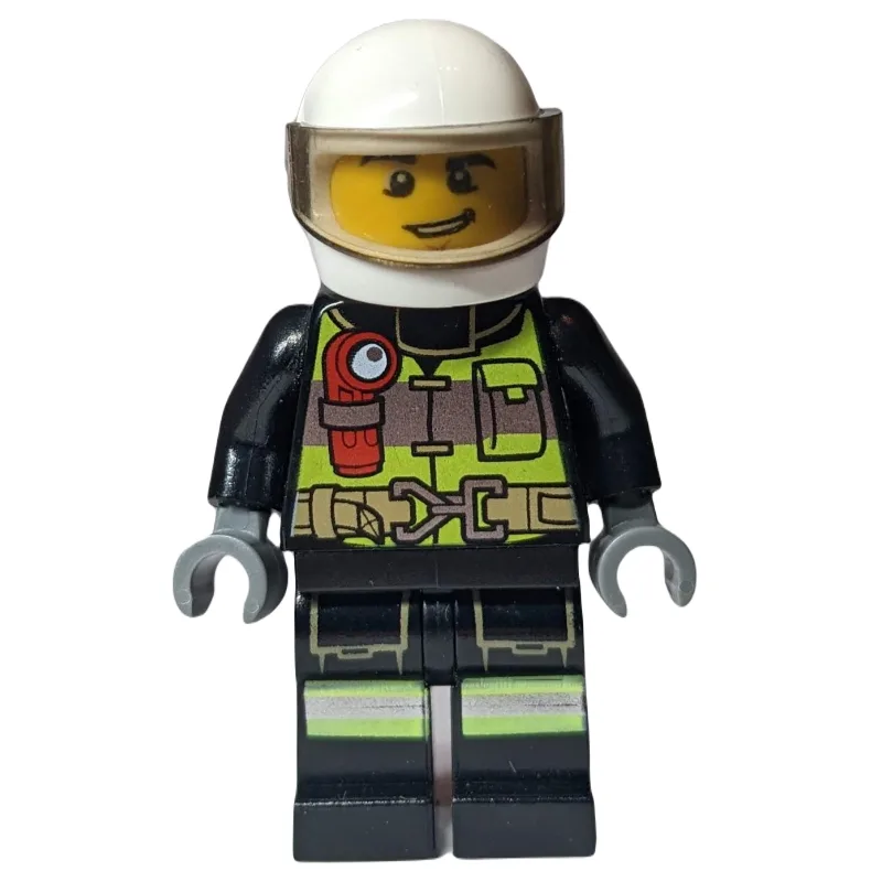 Fireman, Safety Vest with Flashlight, Pocket,… — minifigurine LEGO | Brick Broker