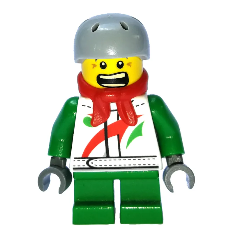 Boy, White and Green Jacket with Octan Logo,… — minifigurine LEGO | Brick Broker