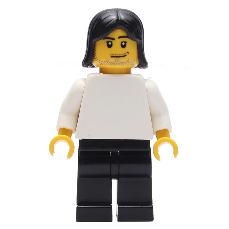 Soccer Player White Plain Torso, Black Legs 1 — minifigurine LEGO | Brick Broker