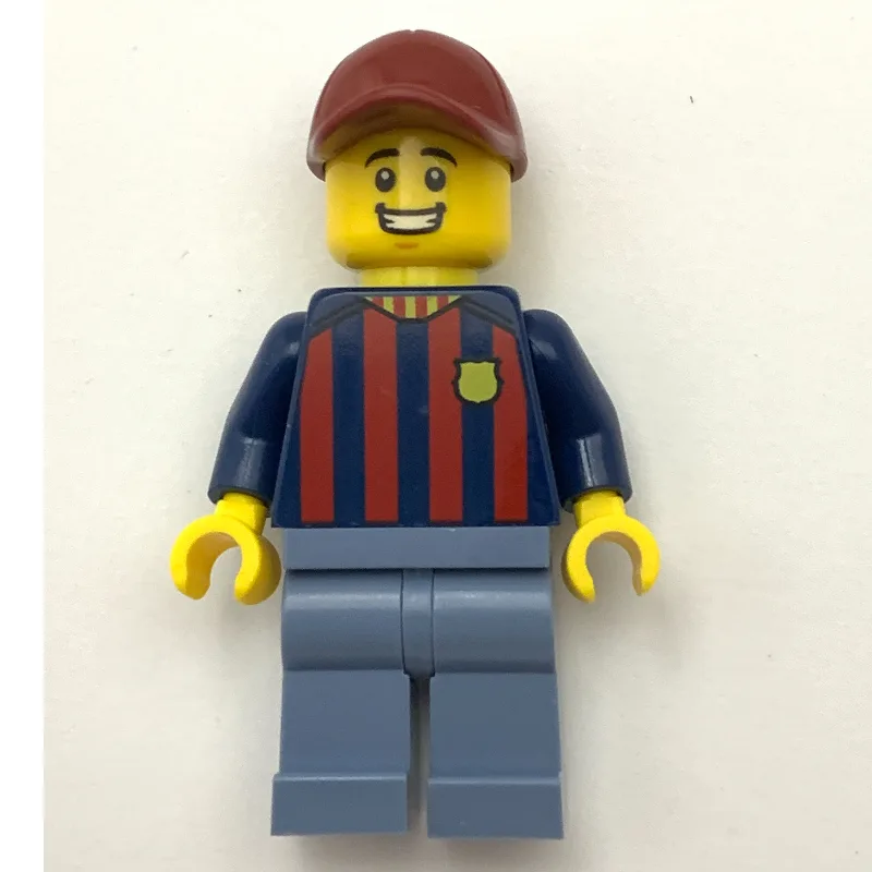 FC Barcelona Fan - Sand Blue Legs, Dark Red C… — minifigurine LEGO | Brick Broker
