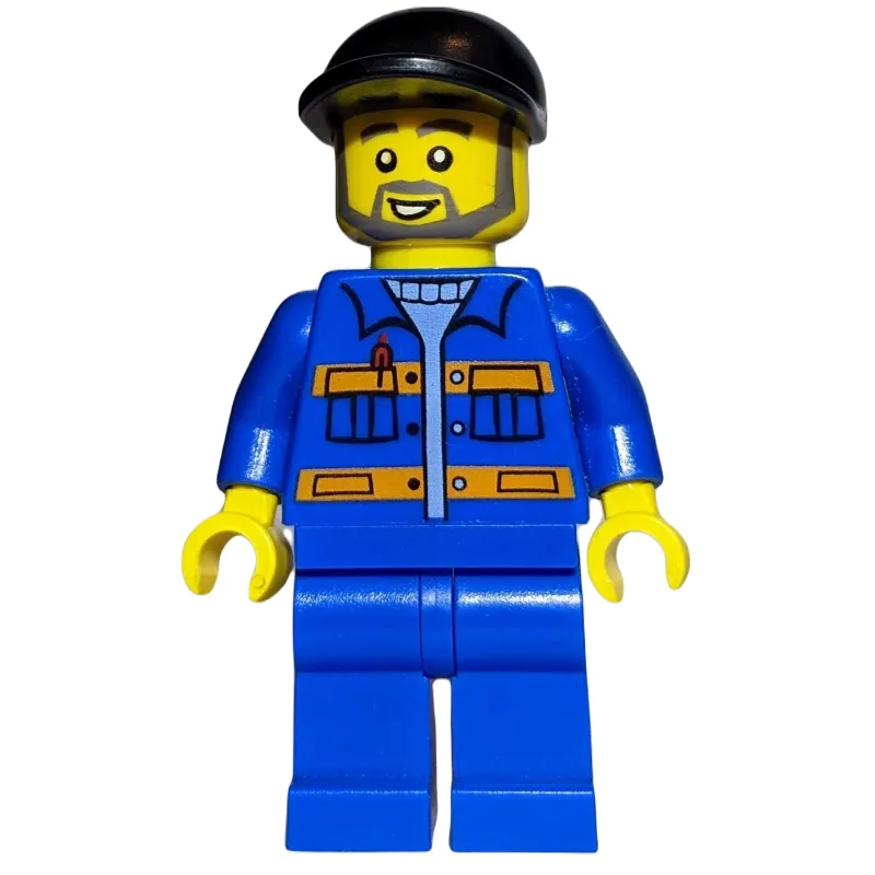 Construction Worker, Blue Jacket with Orange… — minifigurine LEGO | Brick Broker