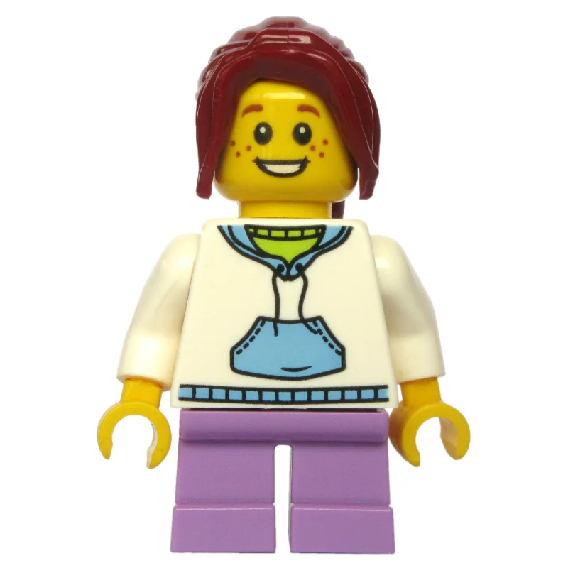 Kid - White Torso, Medium Lavender Legs, Dark… — minifigurine LEGO | Brick Broker