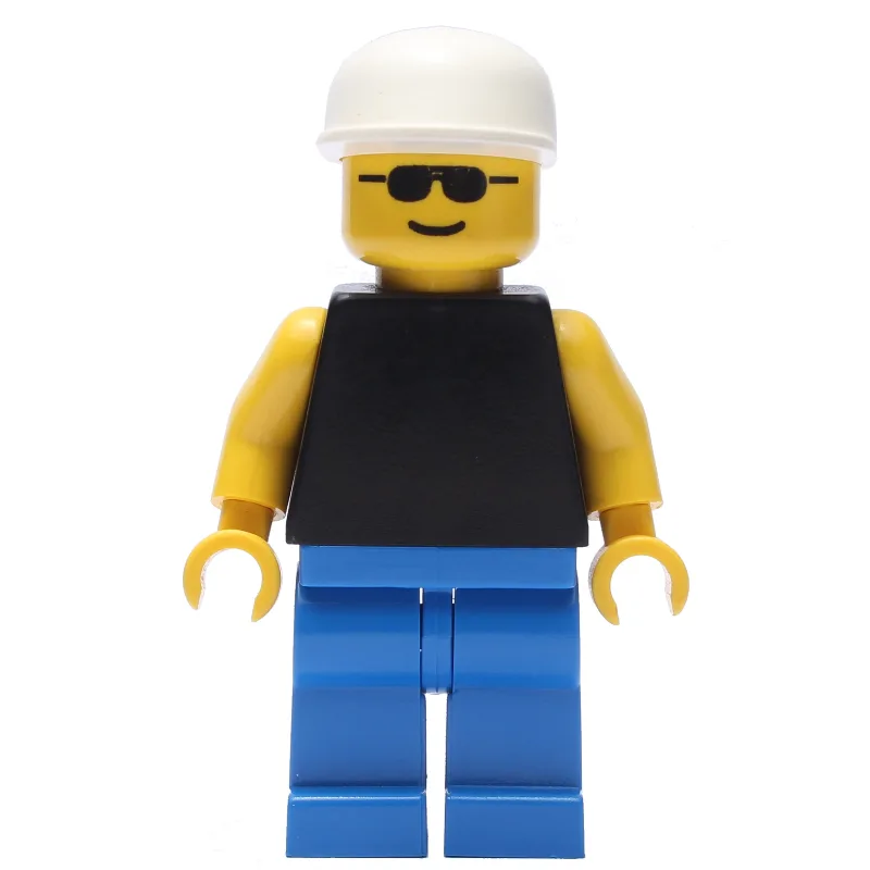 Man, Black Torso, Blue Legs, White Cap, Sungl… — minifigurine LEGO | Brick Broker