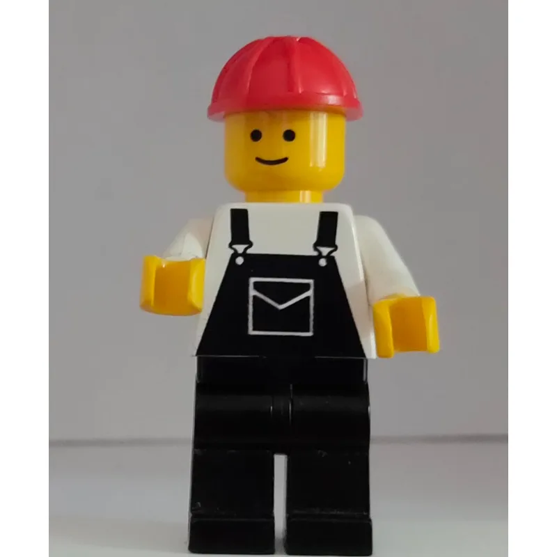 Man, Black Overalls, Red Hard Hat (3626b Head) — minifigurine LEGO | Brick Broker