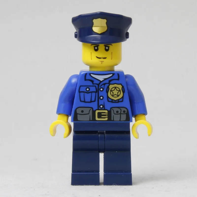 Policeman, Blue Shirt with Badge and Pouches,… — minifigurine LEGO | Brick Broker