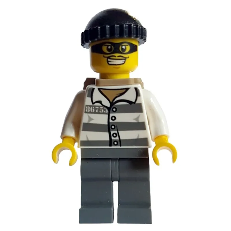 Criminal, Prison Shirt with #86753, Dark Blui… — minifigurine LEGO | Brick Broker