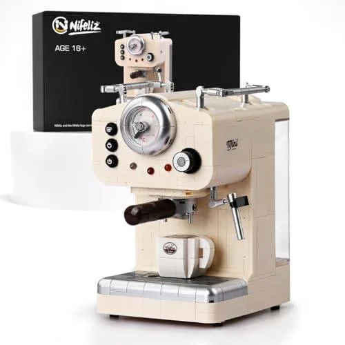 Nifeliz Machine à Espresso Semi-Automatique, Machine à Café Rétro, Kit de Collection et Jouet à Afficher, Idées Cadeaux pour Adultes (NF10211) - prix | Brick Broker