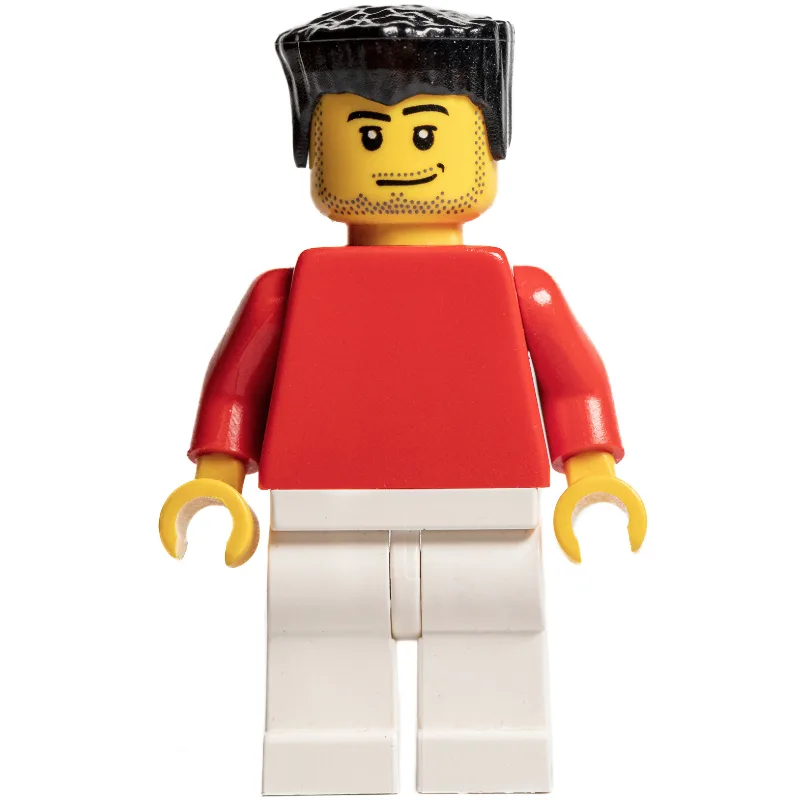 Soccer Player Red Plain Torso, White Legs 3 — minifigurine LEGO | Brick Broker