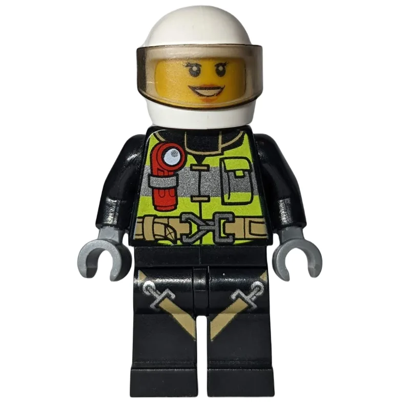 Firewoman, Safety Vest with Flashlight, Pocke… — minifigurine LEGO | Brick Broker