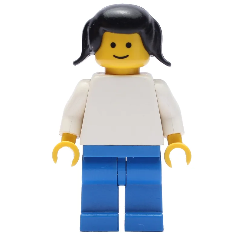 Female, Plain White Torso and Blue Legs, Blac… — minifigurine LEGO | Brick Broker